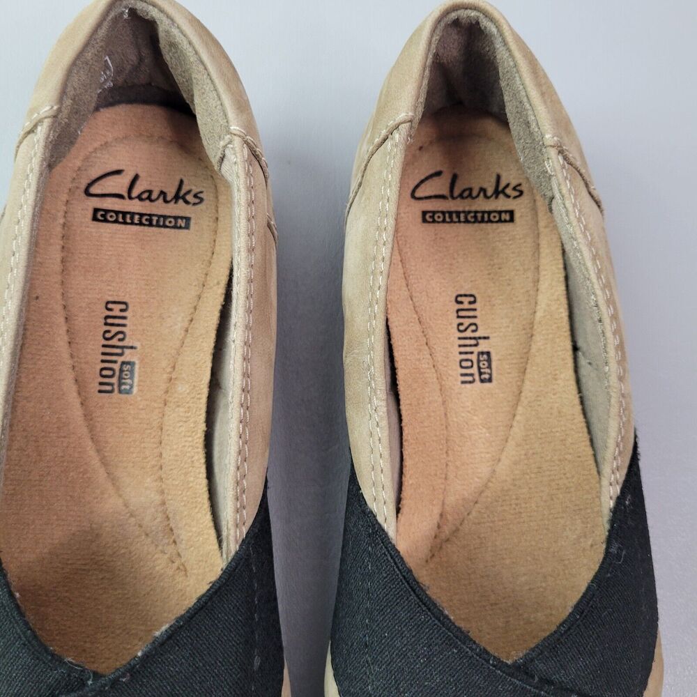 Clarks Beige and Black Flats - Picture 6 of 12
